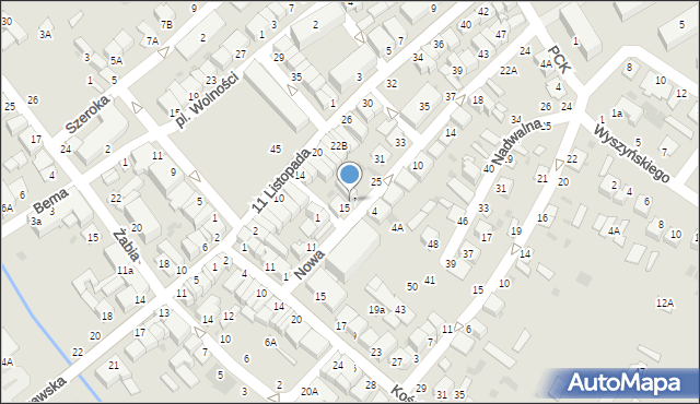 Parczew, Nowa, 17, mapa Parczew