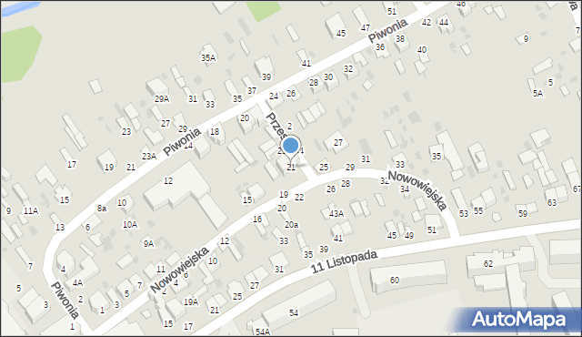 Parczew, Nowowiejska, 21, mapa Parczew