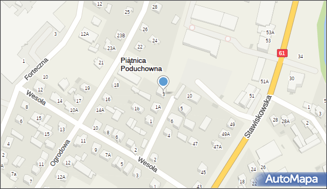 Piątnica Poduchowna, Nowoprojektowana, 3, mapa Piątnica Poduchowna