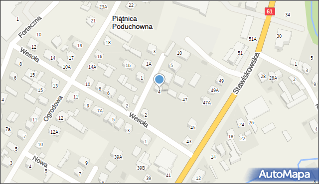 Piątnica Poduchowna, Nowoprojektowana, 4, mapa Piątnica Poduchowna