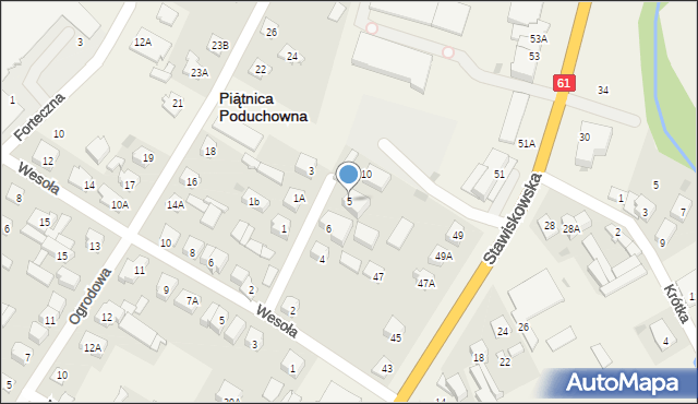 Piątnica Poduchowna, Nowoprojektowana, 5, mapa Piątnica Poduchowna