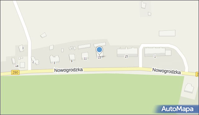 Pierzwin, Nowogrodzka, 13, mapa Pierzwin