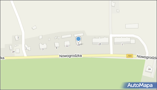 Pierzwin, Nowogrodzka, 13, mapa Pierzwin