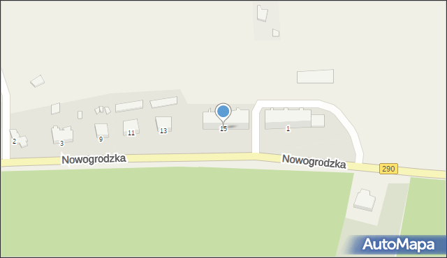 Pierzwin, Nowogrodzka, 15, mapa Pierzwin
