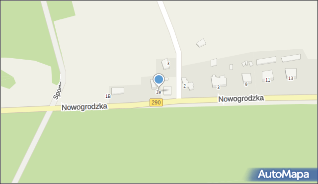 Pierzwin, Nowogrodzka, 1a, mapa Pierzwin