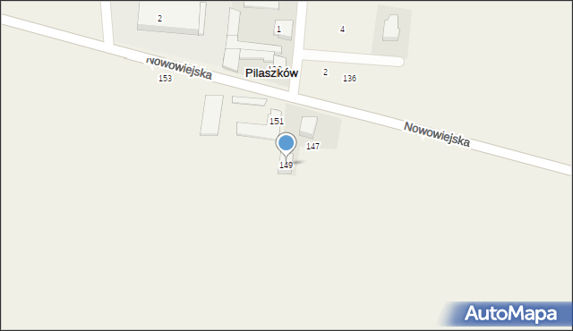 Pilaszków, Nowowiejska, 149, mapa Pilaszków