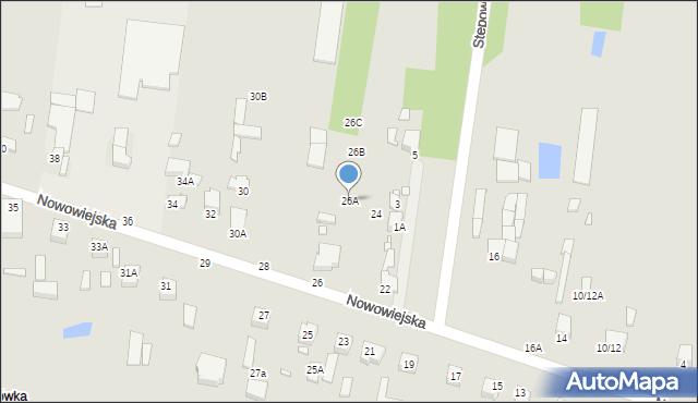 Piotrków Trybunalski, Nowowiejska, 26A, mapa Piotrków Trybunalski