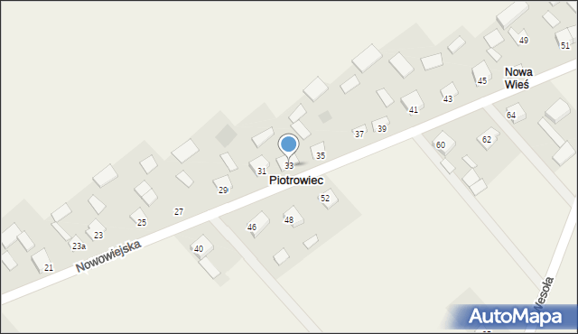 Piotrowiec, Nowowiejska, 33, mapa Piotrowiec