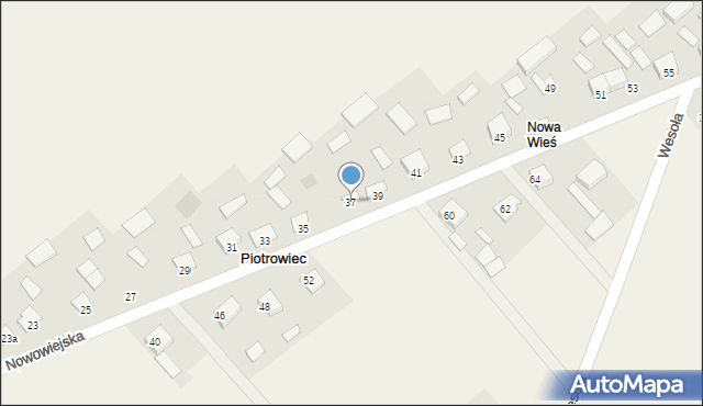 Piotrowiec, Nowowiejska, 37, mapa Piotrowiec