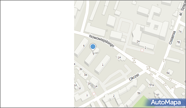 Płock, Nowowiejskiego Antoniego Juliana, abp., 3, mapa Płock