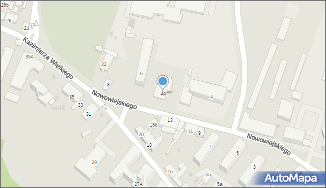 Płock, Nowowiejskiego Antoniego Juliana, abp., 4A, mapa Płock