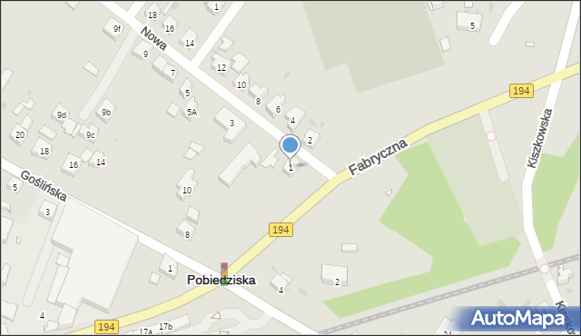 Pobiedziska, Nowa, 1, mapa Pobiedziska