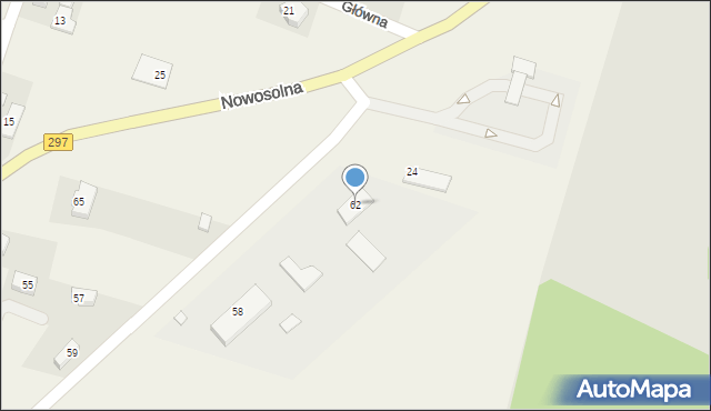 Podbrzezie Dolne, Nowosolna, 62, mapa Podbrzezie Dolne