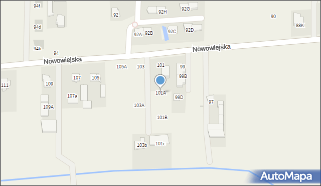 Pogroszew-Kolonia, Nowowiejska, 101A, mapa Pogroszew-Kolonia