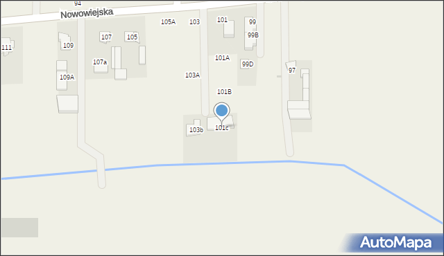 Pogroszew-Kolonia, Nowowiejska, 101c, mapa Pogroszew-Kolonia