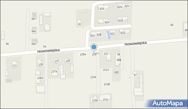 Pogroszew-Kolonia, Nowowiejska, 103, mapa Pogroszew-Kolonia