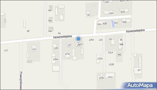 Pogroszew-Kolonia, Nowowiejska, 105, mapa Pogroszew-Kolonia