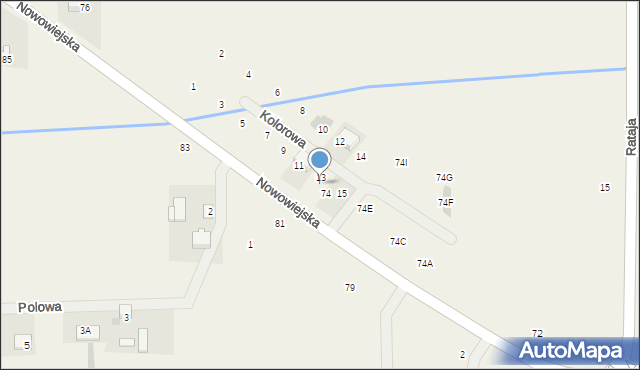 Pogroszew-Kolonia, Nowowiejska, 47W, mapa Pogroszew-Kolonia