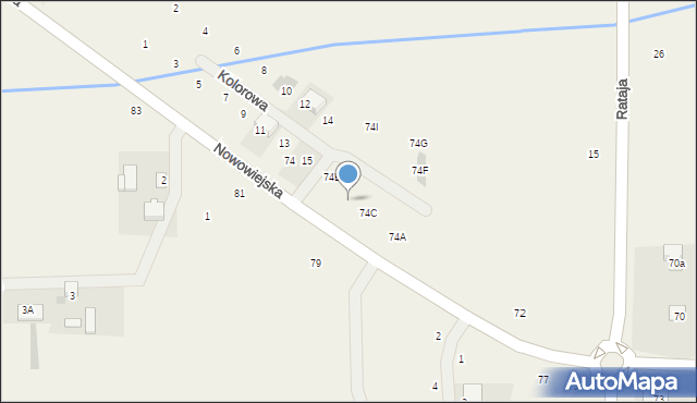 Pogroszew-Kolonia, Nowowiejska, 74D, mapa Pogroszew-Kolonia