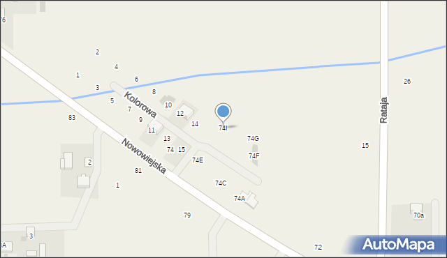 Pogroszew-Kolonia, Nowowiejska, 74I, mapa Pogroszew-Kolonia