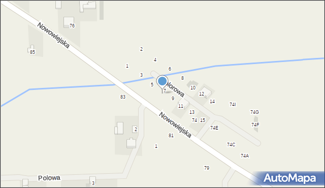 Pogroszew-Kolonia, Nowowiejska, 74T, mapa Pogroszew-Kolonia