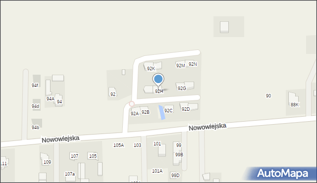 Pogroszew-Kolonia, Nowowiejska, 92H, mapa Pogroszew-Kolonia