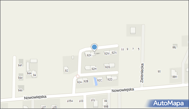 Pogroszew-Kolonia, Nowowiejska, 92L, mapa Pogroszew-Kolonia