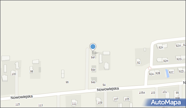 Pogroszew-Kolonia, Nowowiejska, 94g, mapa Pogroszew-Kolonia