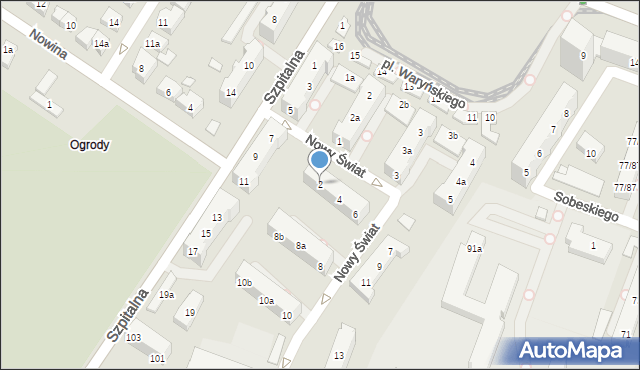 Poznań, Nowy Świat, 2, mapa Poznania