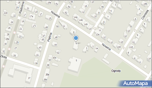 Poznań, Nowina, 7, mapa Poznania