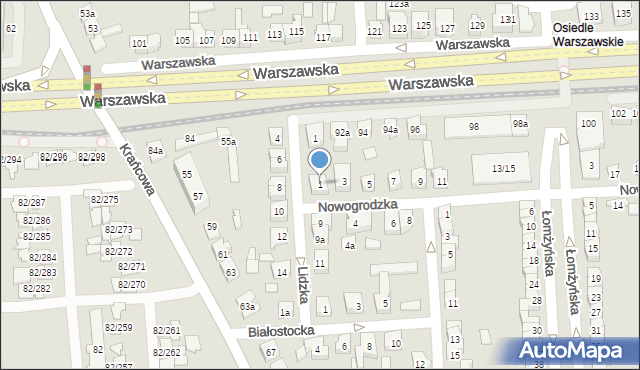 Poznań, Nowogrodzka, 1, mapa Poznania
