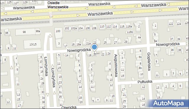 Poznań, Nowogrodzka, 20, mapa Poznania