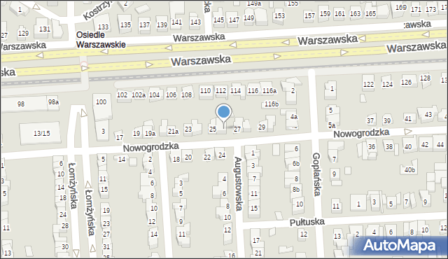 Poznań, Nowogrodzka, 25a, mapa Poznania