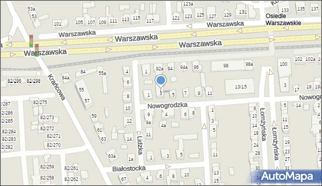 Poznań, Nowogrodzka, 3, mapa Poznania