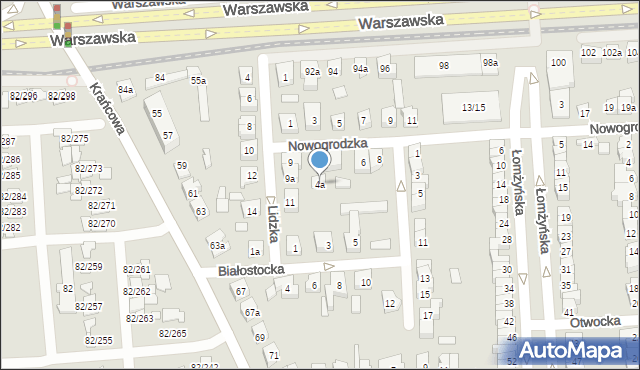 Poznań, Nowogrodzka, 4a, mapa Poznania
