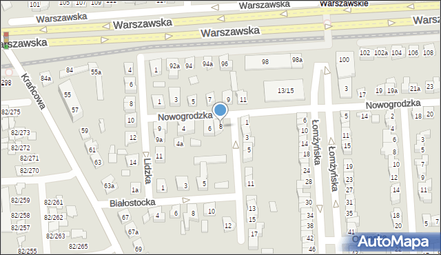 Poznań, Nowogrodzka, 8, mapa Poznania