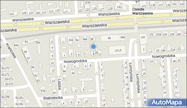 Poznań, Nowogrodzka, 9, mapa Poznania