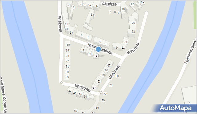 Poznań, Nowe Zagórze, 16, mapa Poznania