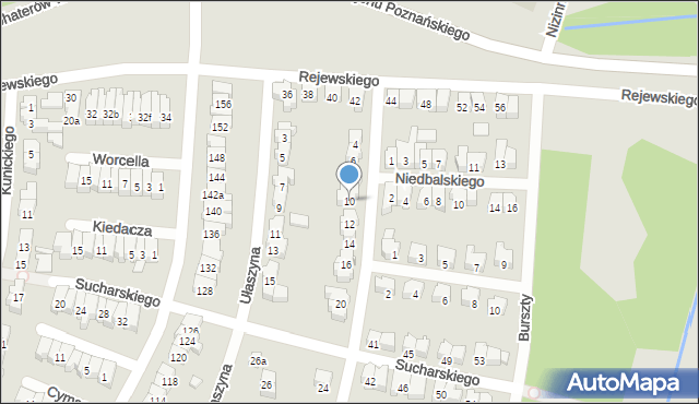 Poznań, Nowakowskiego Stanisława, 10, mapa Poznania
