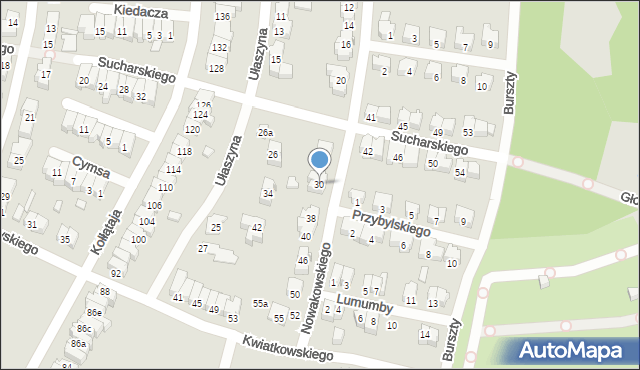 Poznań, Nowakowskiego Stanisława, 30, mapa Poznania