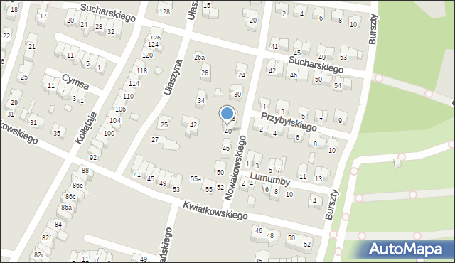 Poznań, Nowakowskiego Stanisława, 40, mapa Poznania