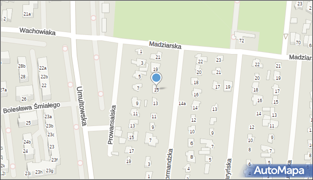 Poznań, Normandzka, 15, mapa Poznania