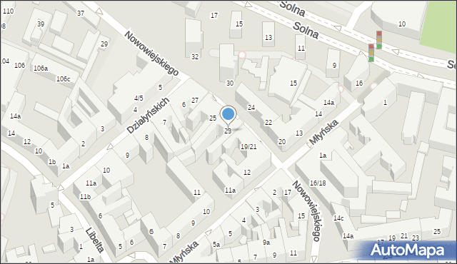 Poznań, Nowowiejskiego Feliksa, 23, mapa Poznania