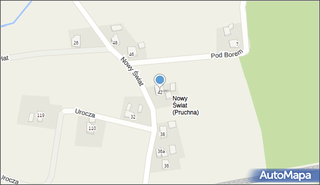 Pruchna, Nowy Świat, 42, mapa Pruchna