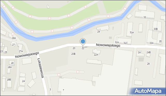 Pruszcz Gdański, Nowowiejskiego Feliksa, 22, mapa Pruszcz Gdański