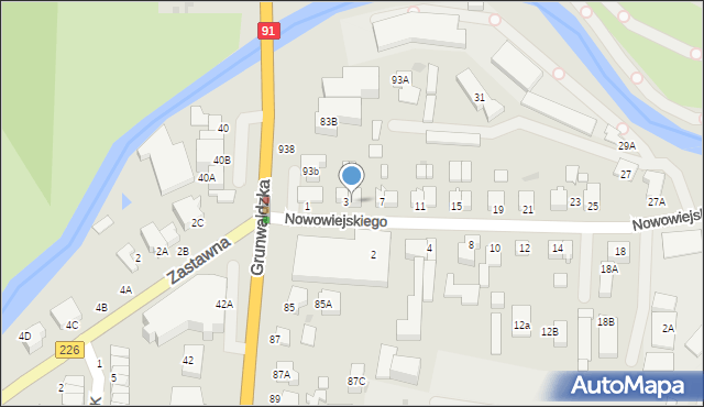 Pruszcz Gdański, Nowowiejskiego Feliksa, 5, mapa Pruszcz Gdański