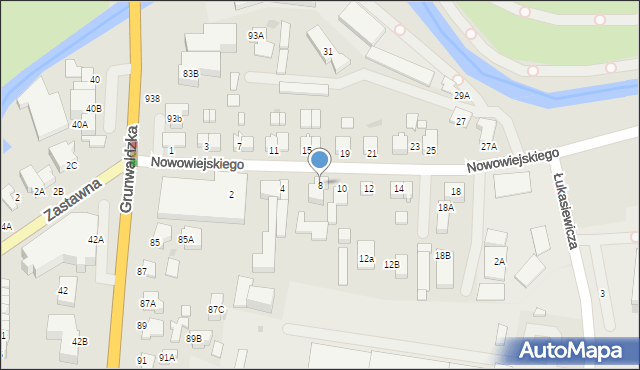 Pruszcz Gdański, Nowowiejskiego Feliksa, 8, mapa Pruszcz Gdański