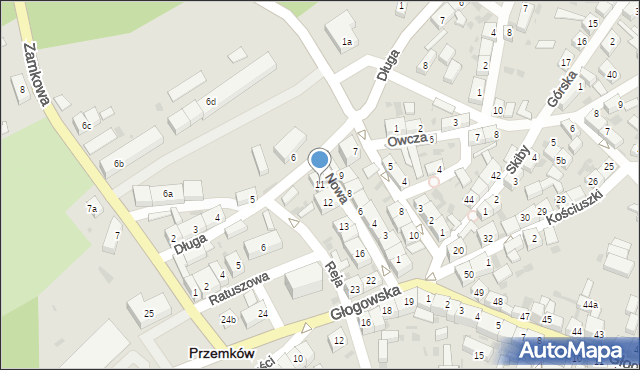 Przemków, Nowa, 11, mapa Przemków