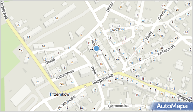 Przemków, Nowa, 13, mapa Przemków