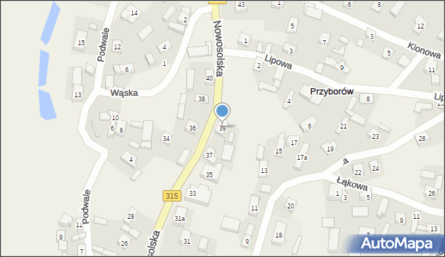 Przyborów, Nowosolska, 39, mapa Przyborów